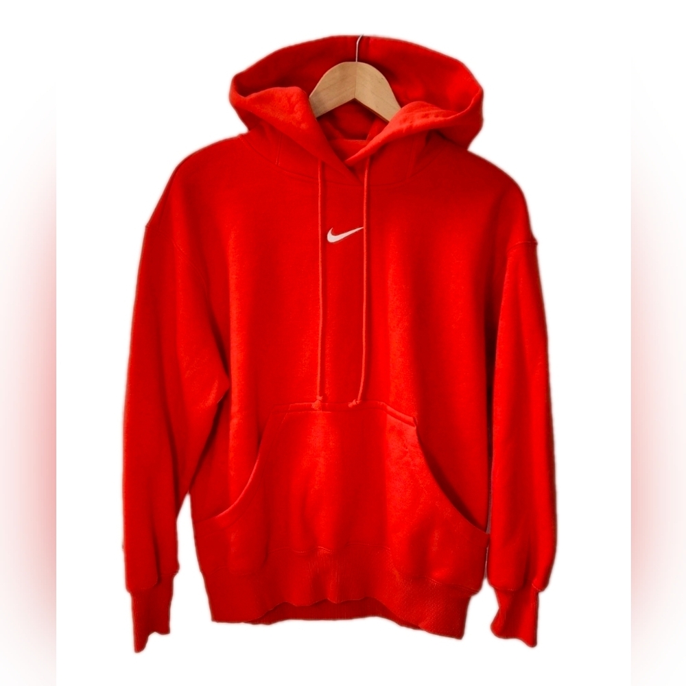 Nike Oversized Sportswear Phoenix Fleece Pullover Hoodie Orange $75.00 Size XS